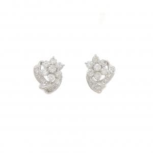 PT900 フラワー ダイヤモンド ピアス 1.00CT