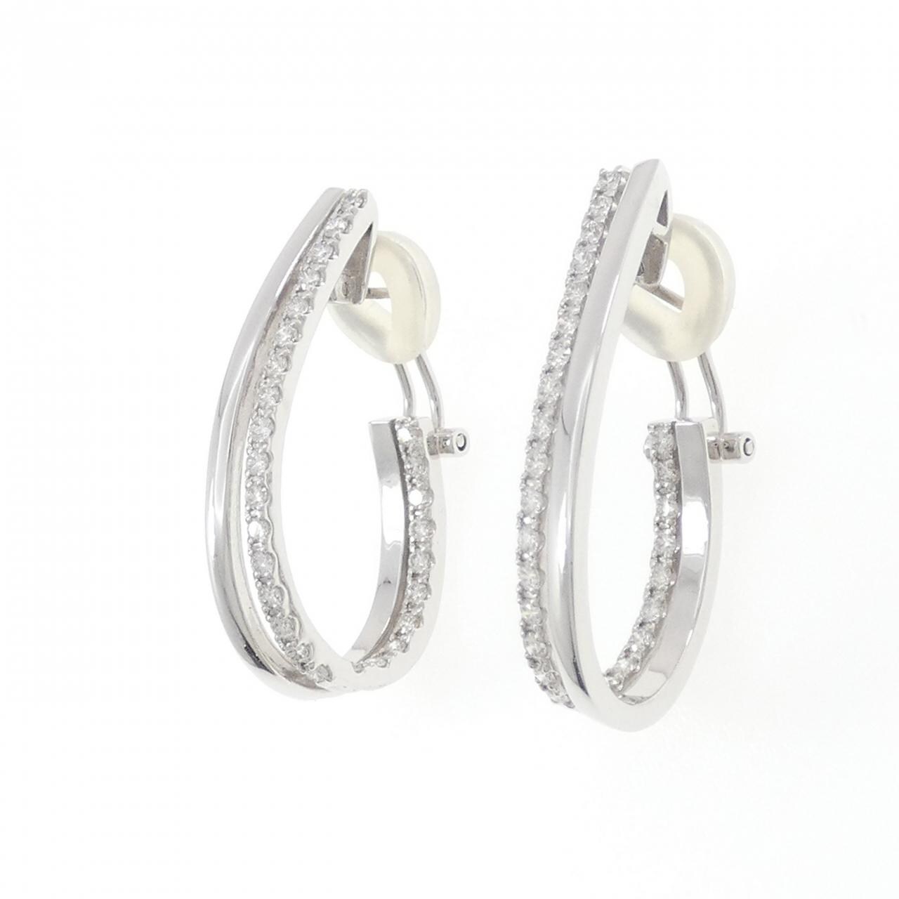 【新品】K18WG ダイヤモンド ピアス/イヤリング 1.00CT