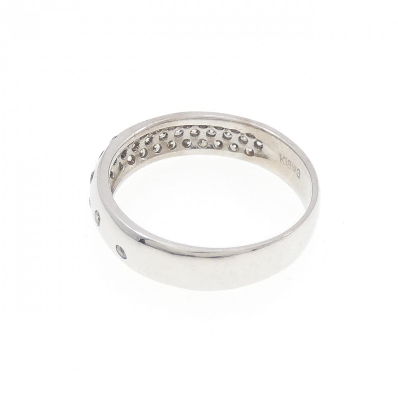 K18WG パヴェ ダイヤモンド ピンキー リング 0.30CT