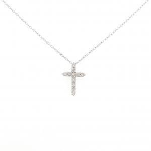 K10WG クロス ダイヤモンド ネックレス 0.20CT