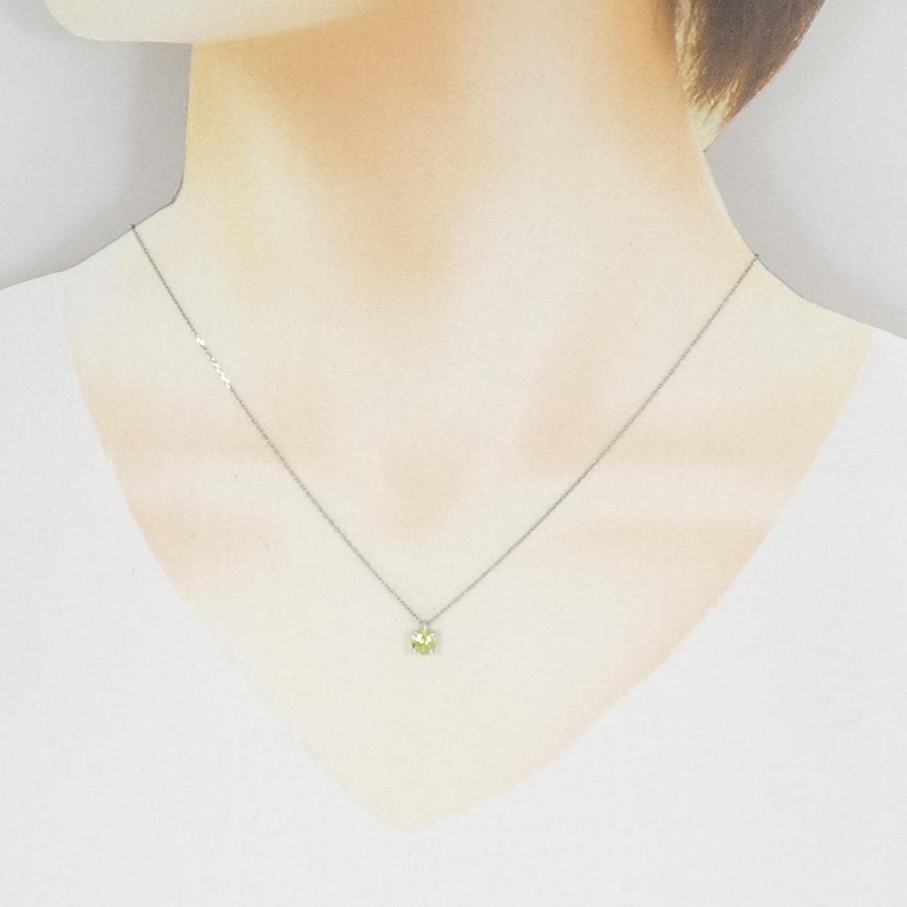 PT900/PT850 ペリドット ネックレス 0.53CT