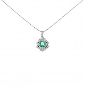 PT900/PT850 エメラルド ネックレス 0.58CT