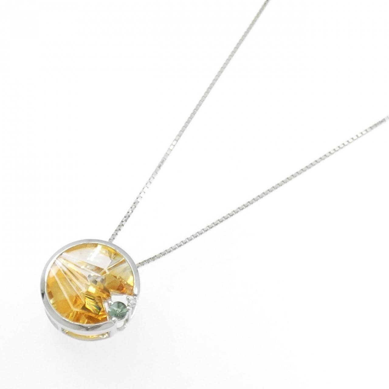 K18WG カラーストーン ネックレス