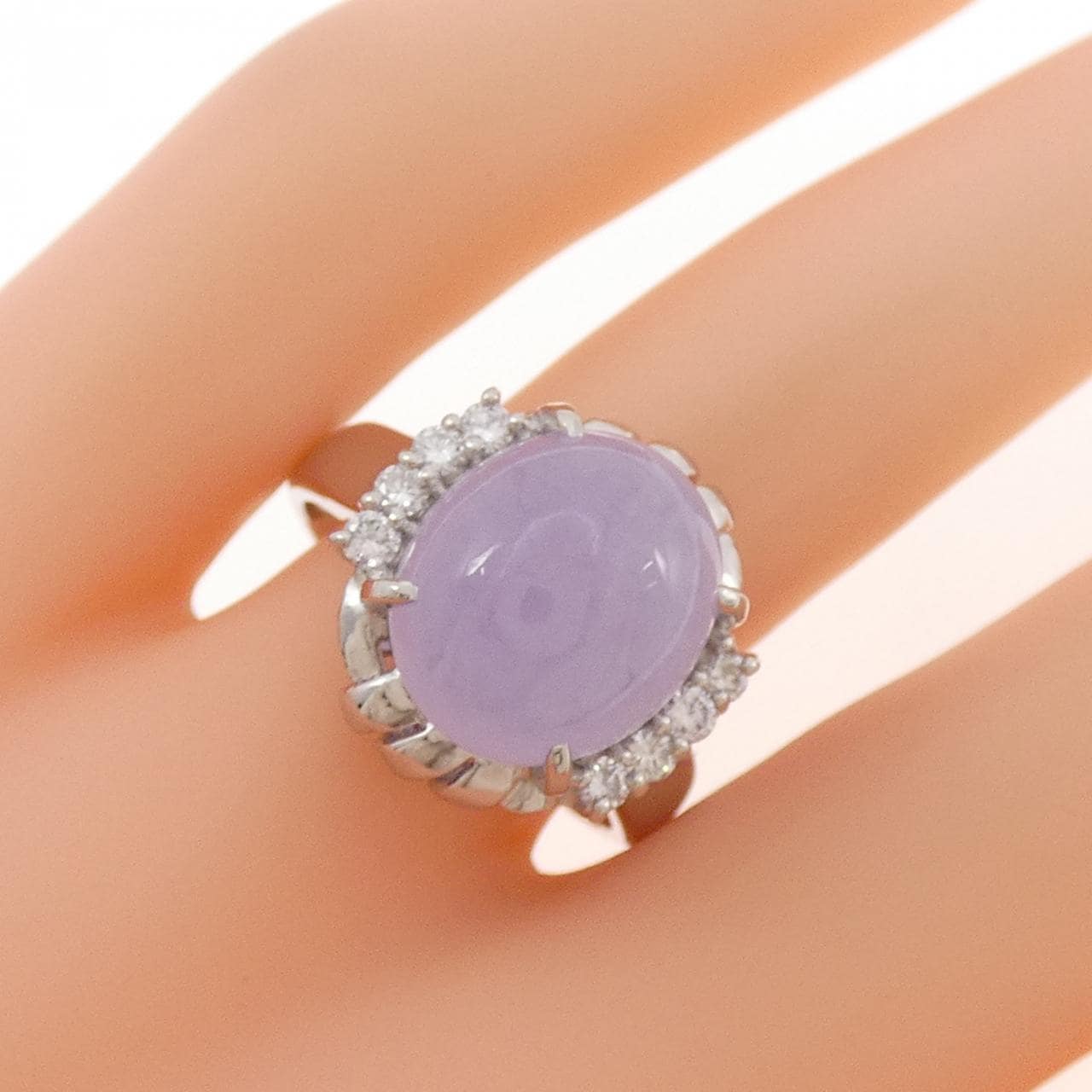 PT900 ラベンダーヒスイ リング 7.62CT