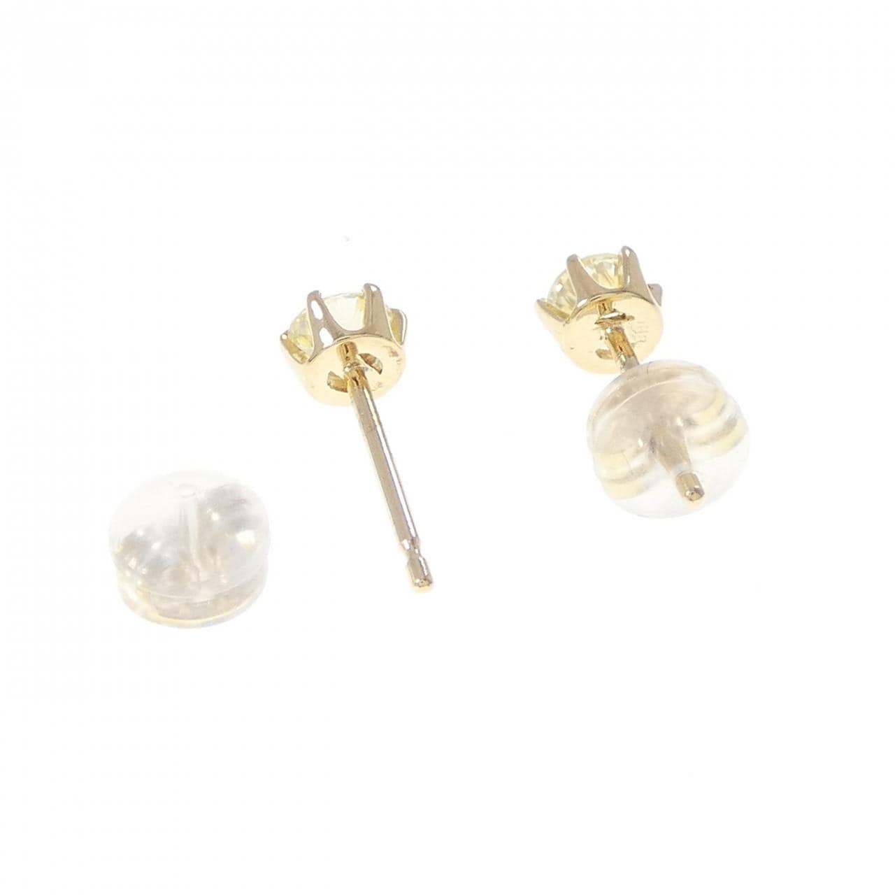 K18YG ソリティア ダイヤモンド ピアス 0.62CT