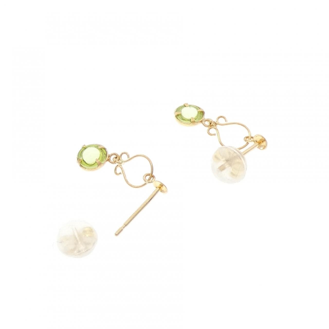 K18YG ペリドット ピアス