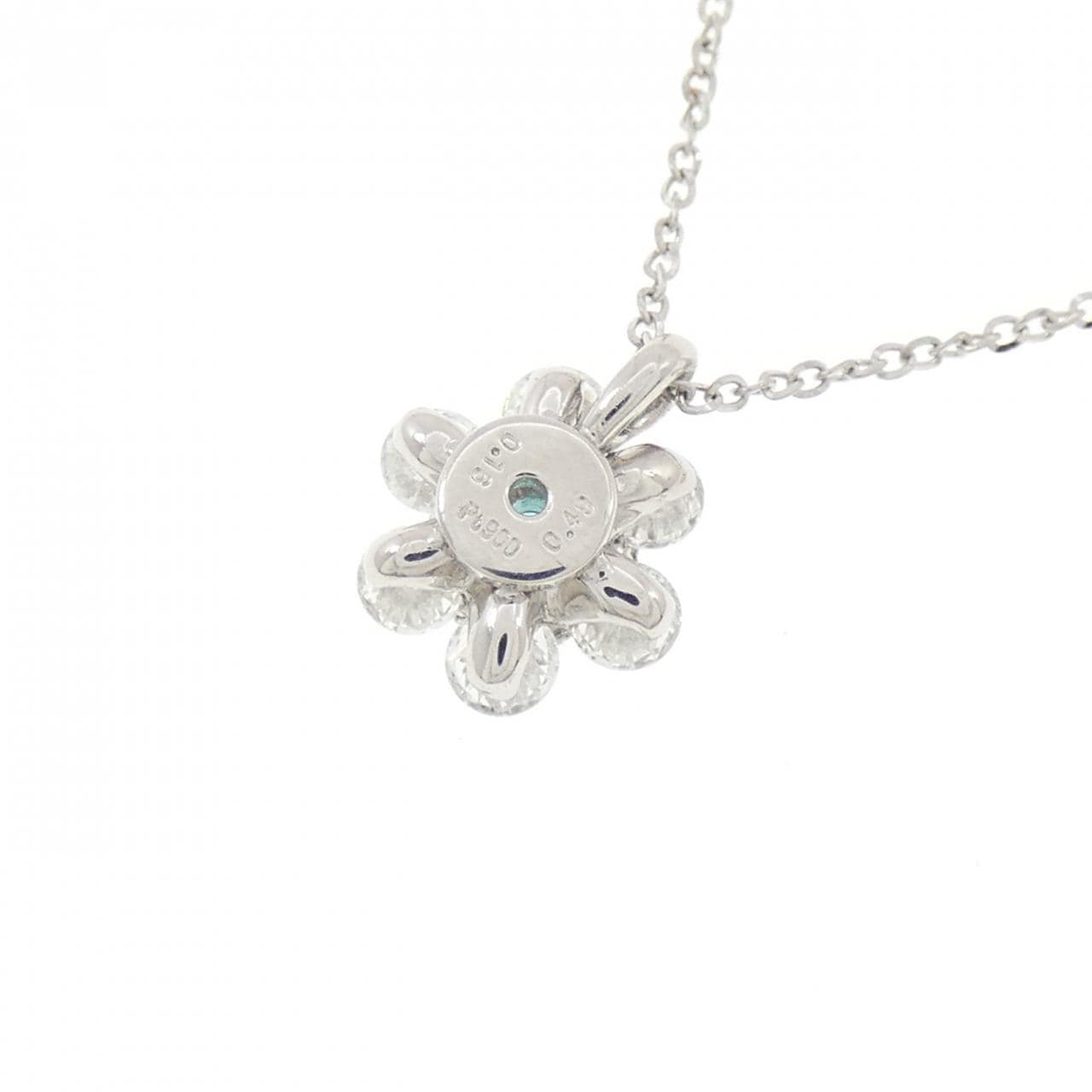 PT900/PT850 フラワー パライバトルマリン ネックレス 0.16CT