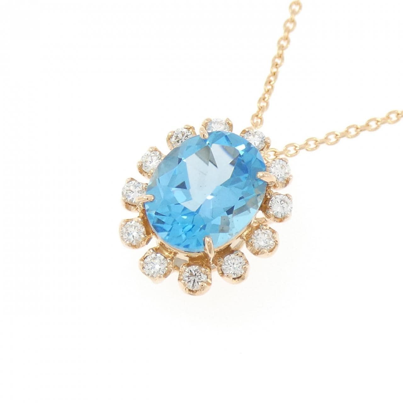 K18PG ブルートパーズ ネックレス 3.39CT