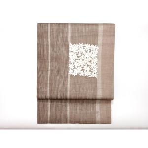 名古屋帯 アンティーク帯 未使用品 堤太鼓 扇 鶯 金狛刺繍 NO-781 mainpc.png