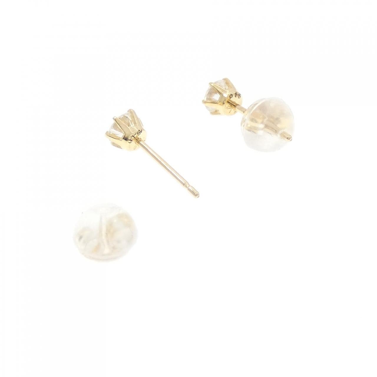 K18YG ソリティア ダイヤモンド ピアス 0.30CT