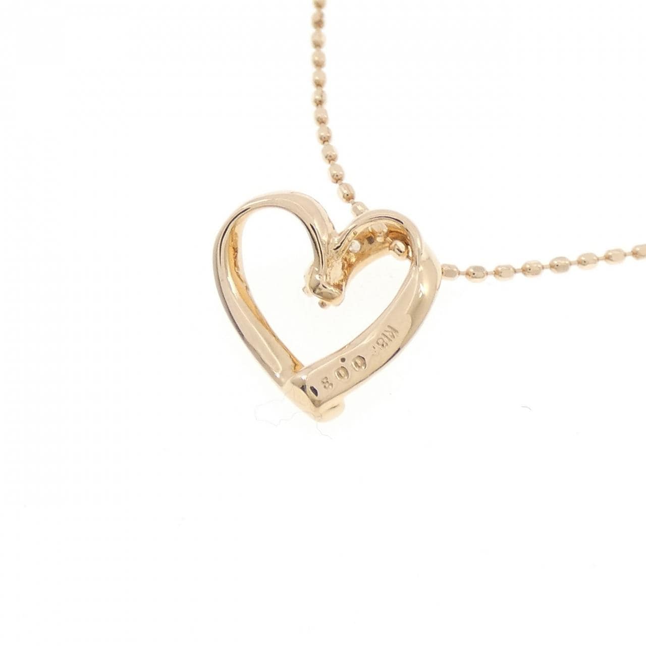 K18PG ハート ダイヤモンド ネックレス 0.03CT