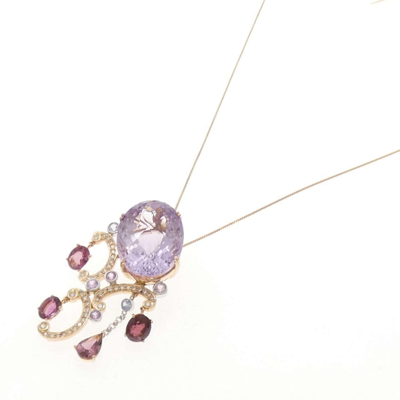 K18PG/K18WG カラーストーン ネックレス