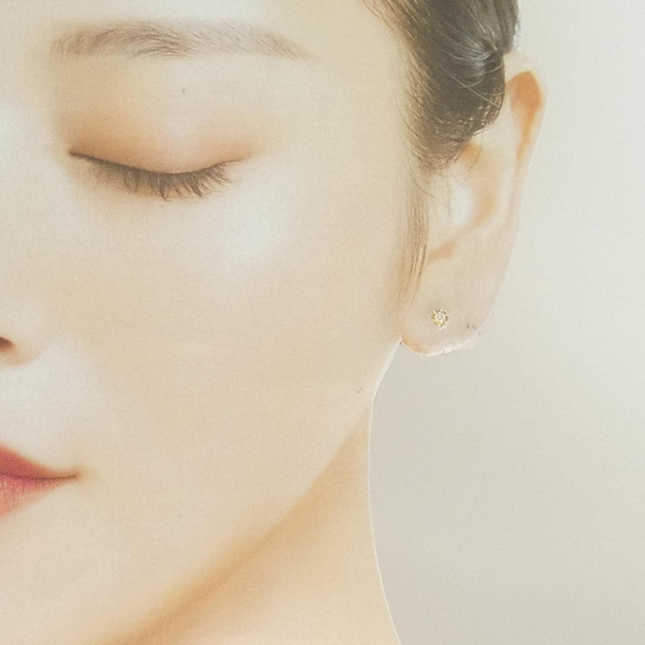 K18YG ソリティア ダイヤモンド ピアス 0.10CT