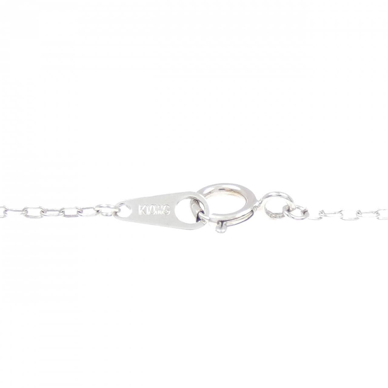 K10WG イニシャルM ダイヤモンド ネックレス 0.03CT