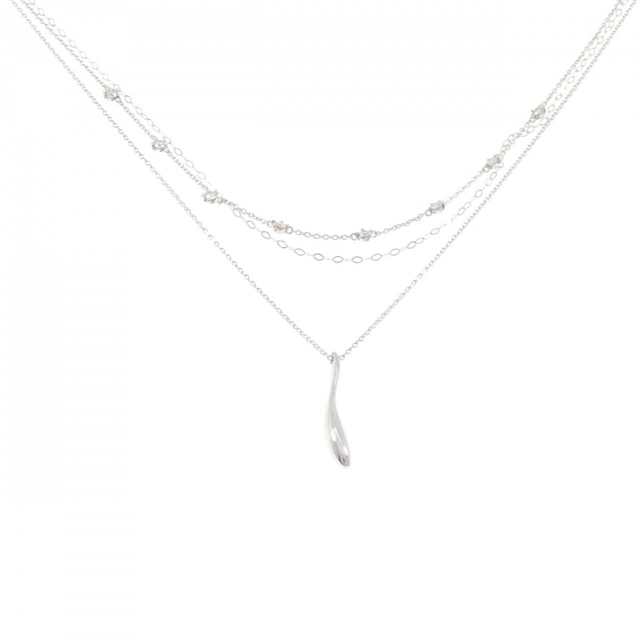 K18WG ダイヤモンド ネックレス 0.26CT