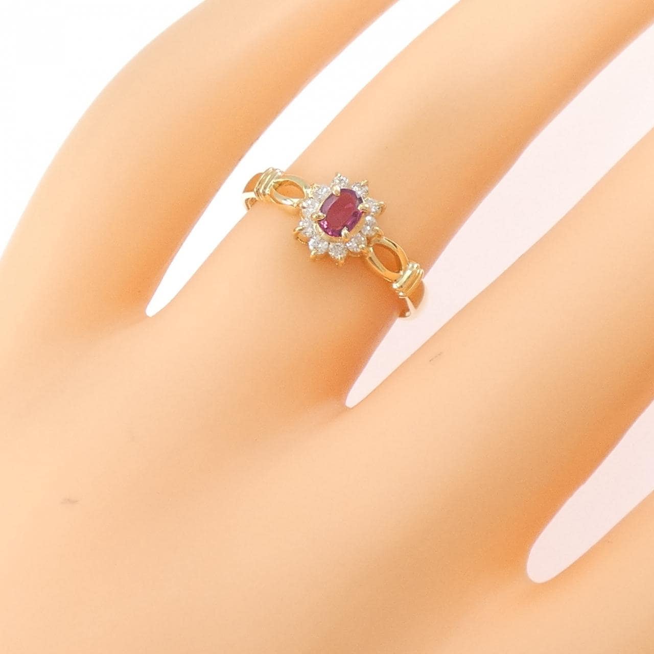 K18YG ルビー リング 0.23CT