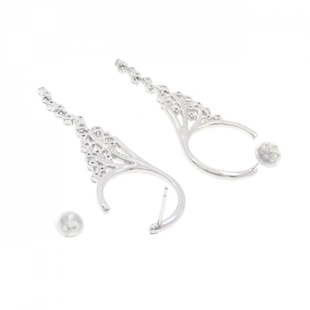 K18WG ダイヤモンド ピアス 1.96CT