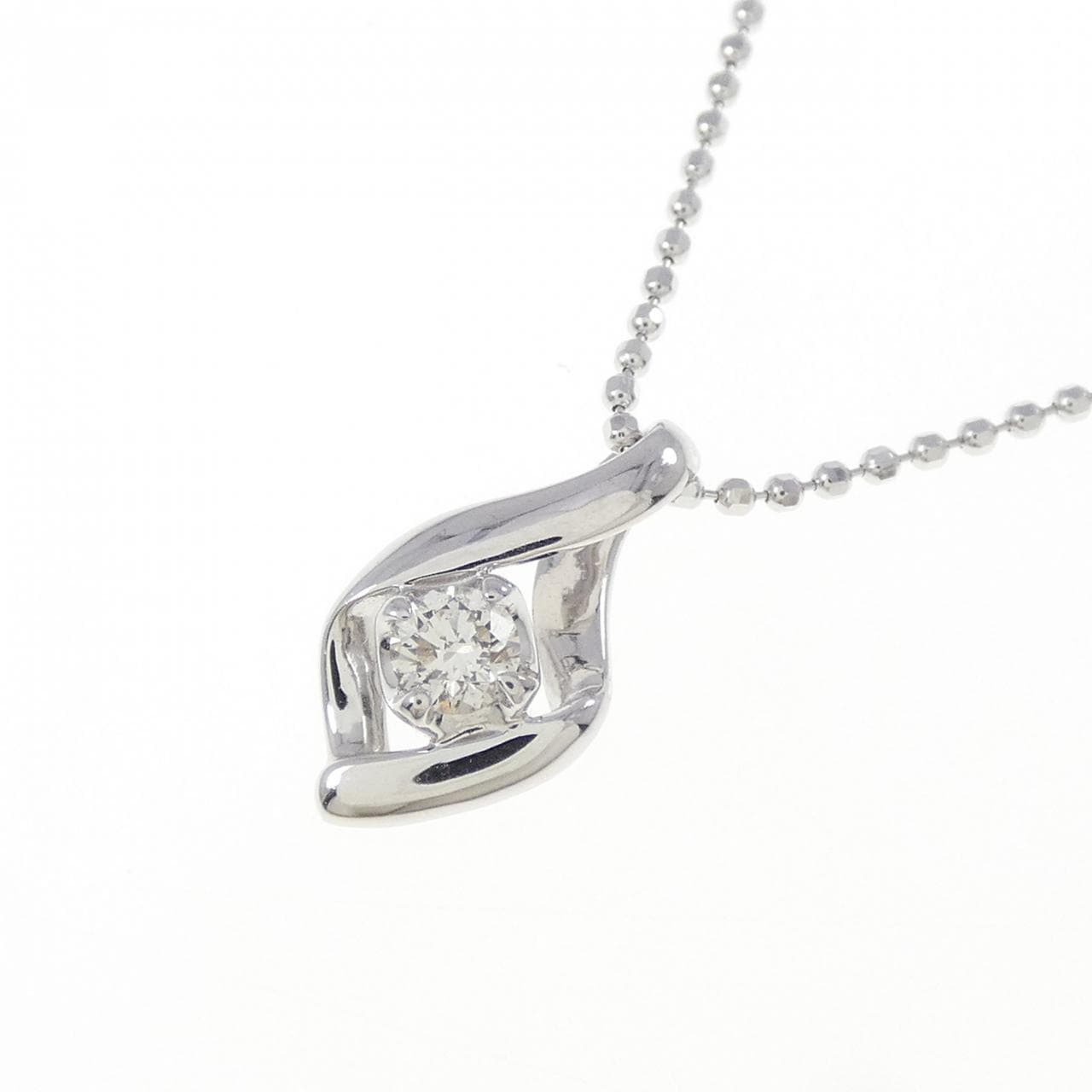 K18WG ダイヤモンド ネックレス 0.10CT