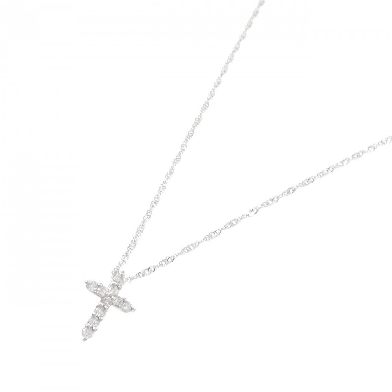 PT900/PT850 Cross Diamond Necklace 0.15CT