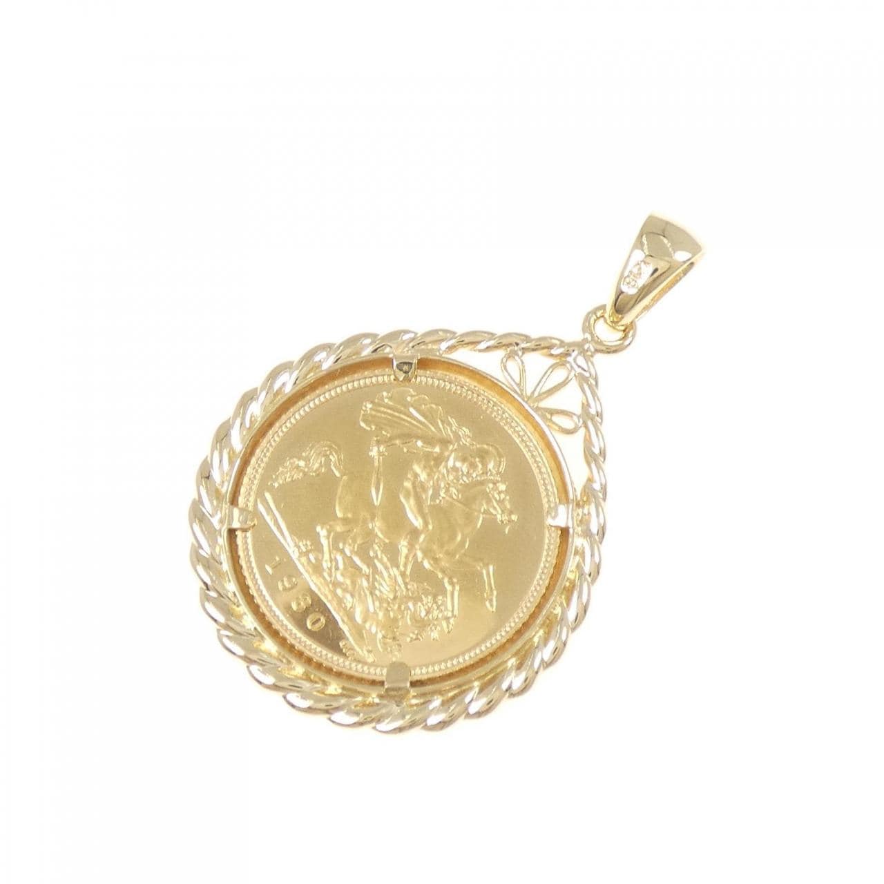 K18YG(枠) コイン ペンダント