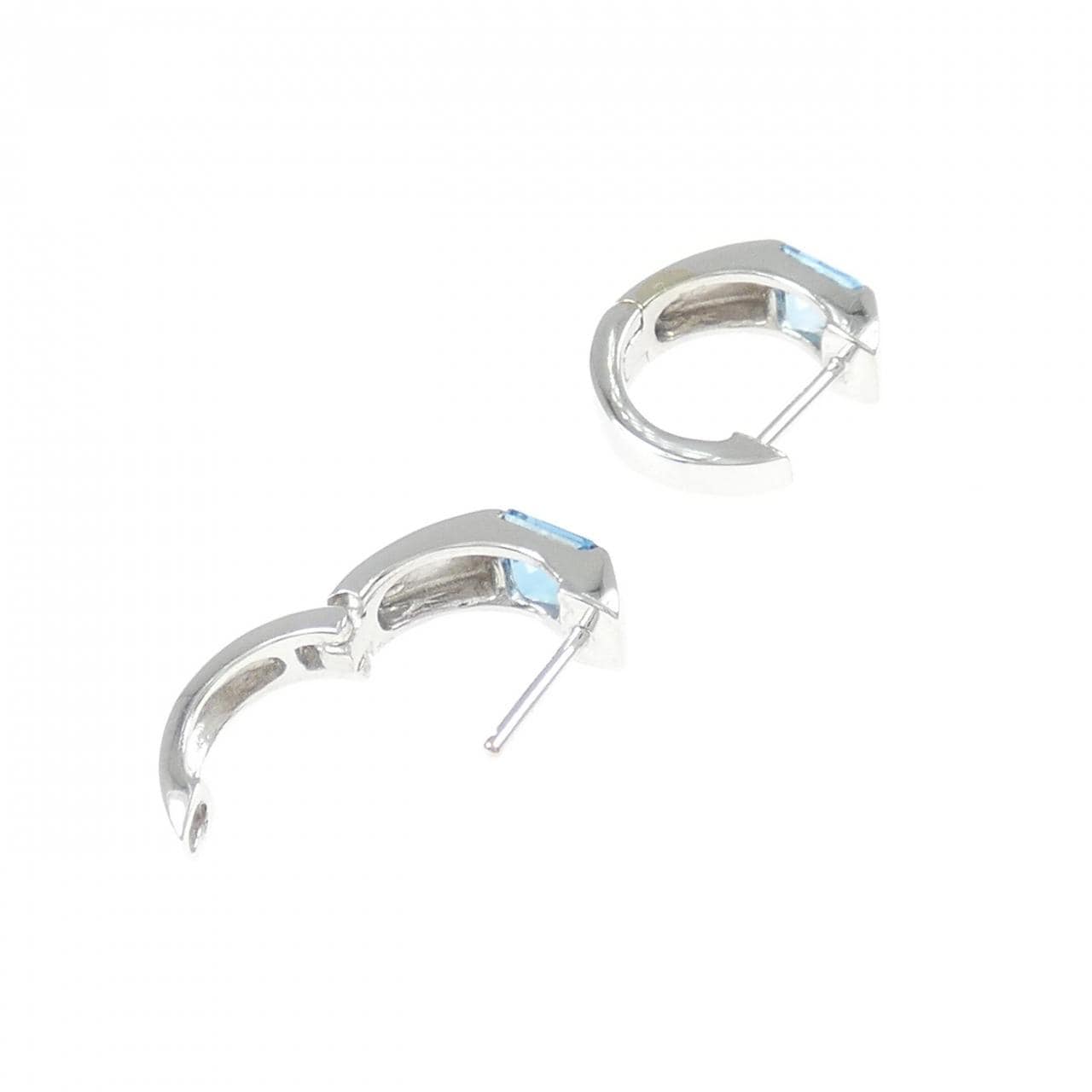 K18WG ブルートパーズ フープ ピアス