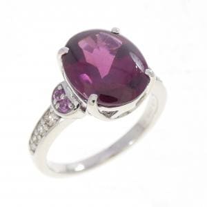 K18WG ガーネット リング 4.48CT