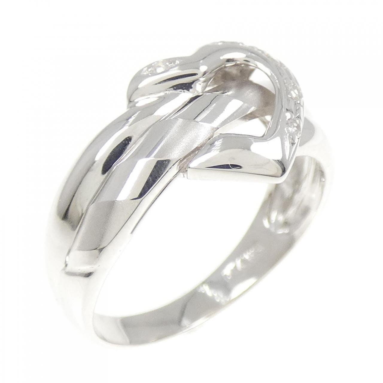 K14WG ハート ダイヤモンド リング