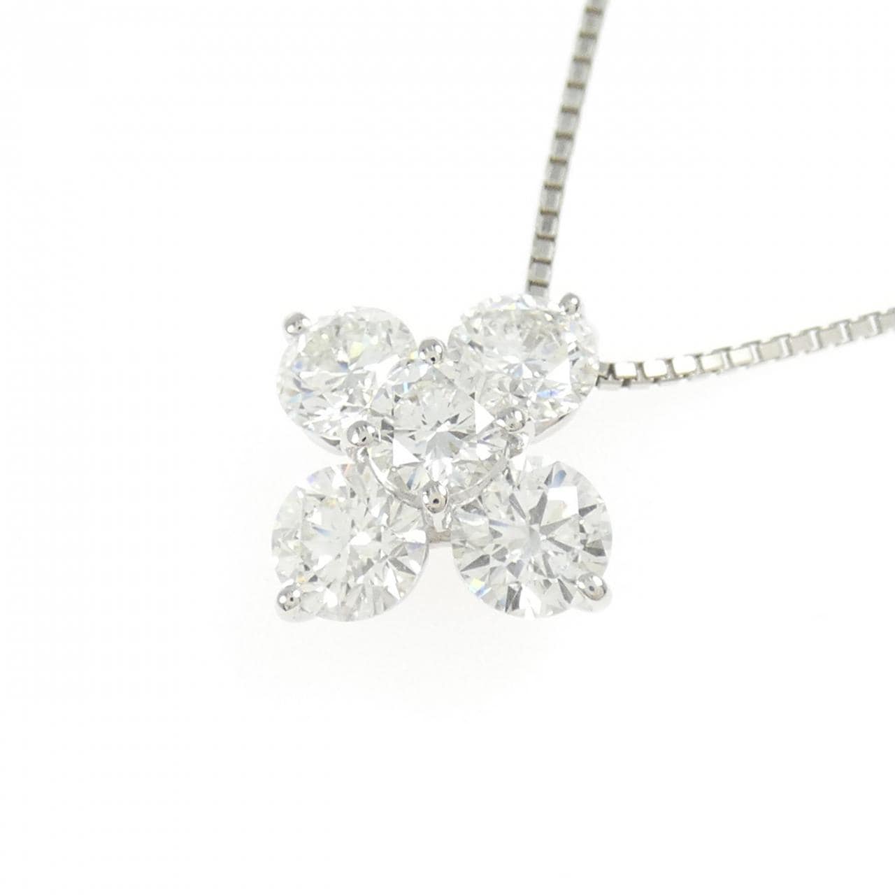 PT900/PT850 フラワー ダイヤモンド ネックレス 2.013CT