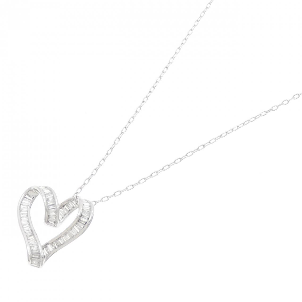 K18WG ハート ダイヤモンド ネックレス 0.40CT