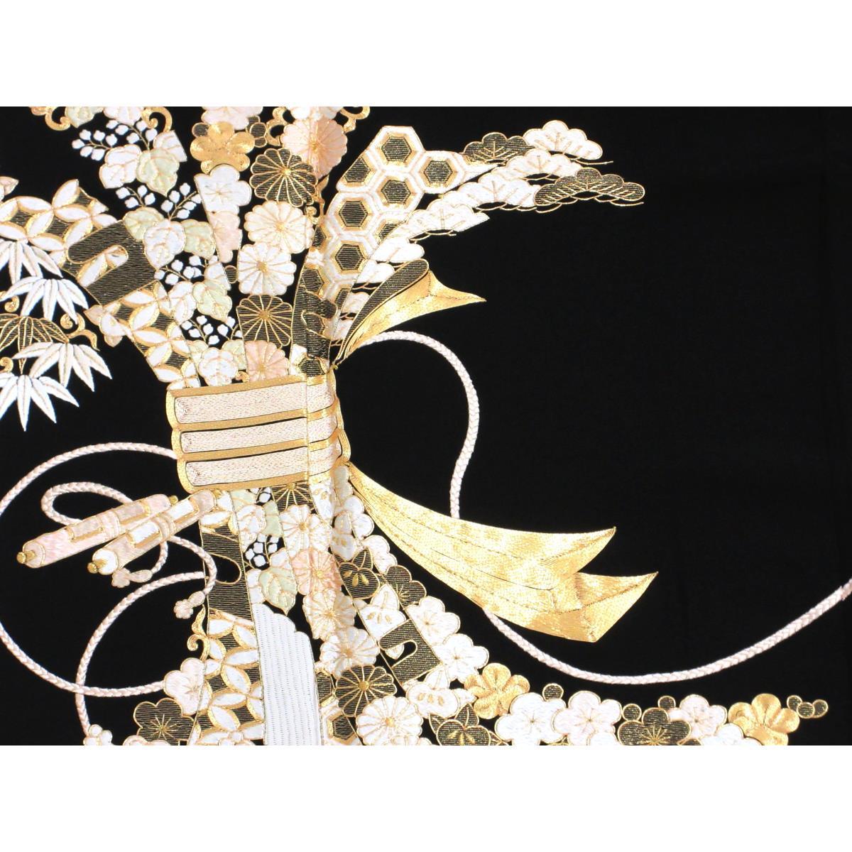 留袖　刺繍加工　五三の桐　身丈Ｓ寸