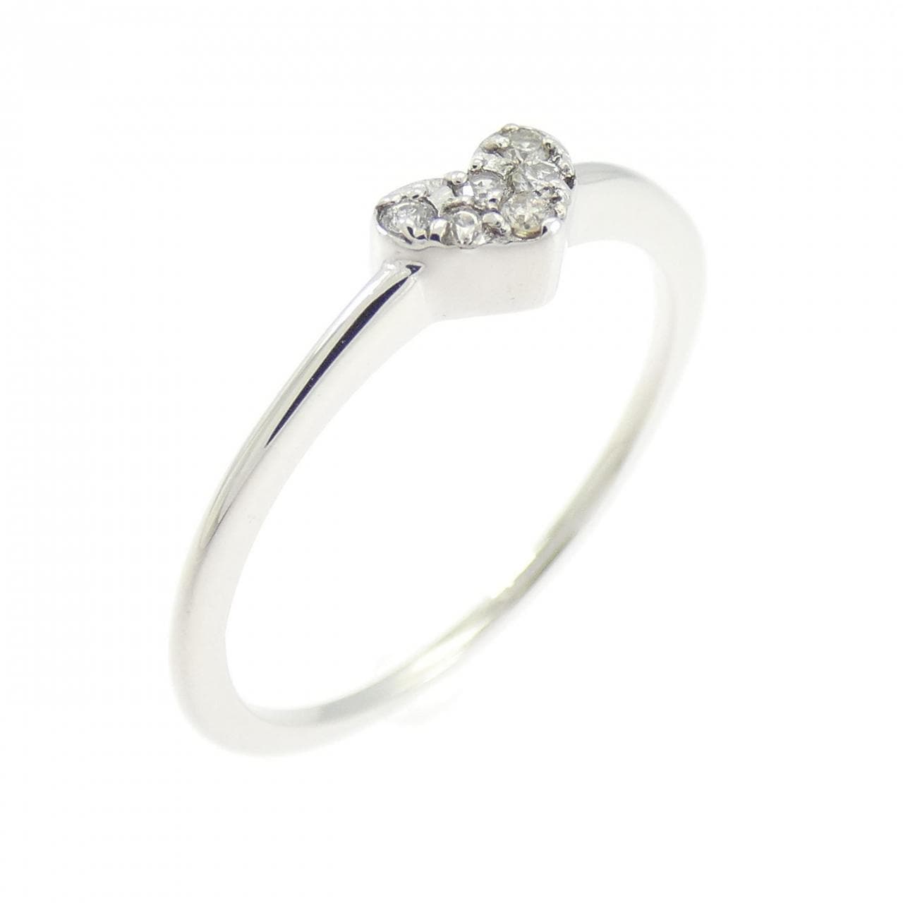 K10WG ハート ダイヤモンド リング 0.05CT