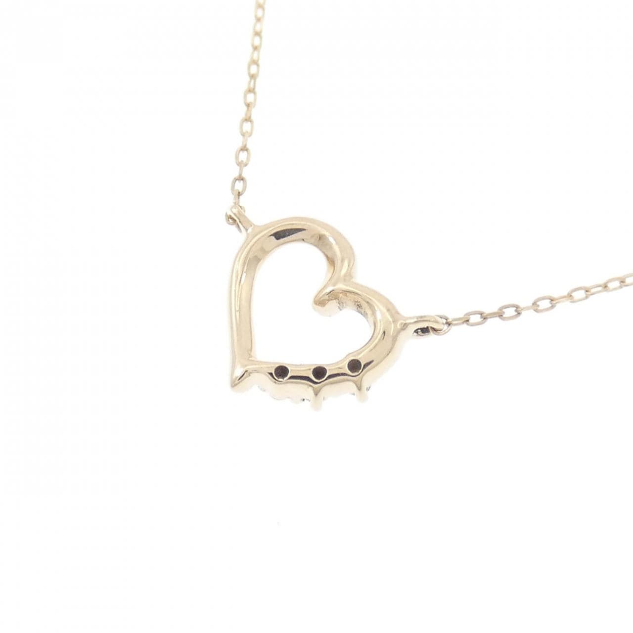 K10YG ハート ダイヤモンド ネックレス