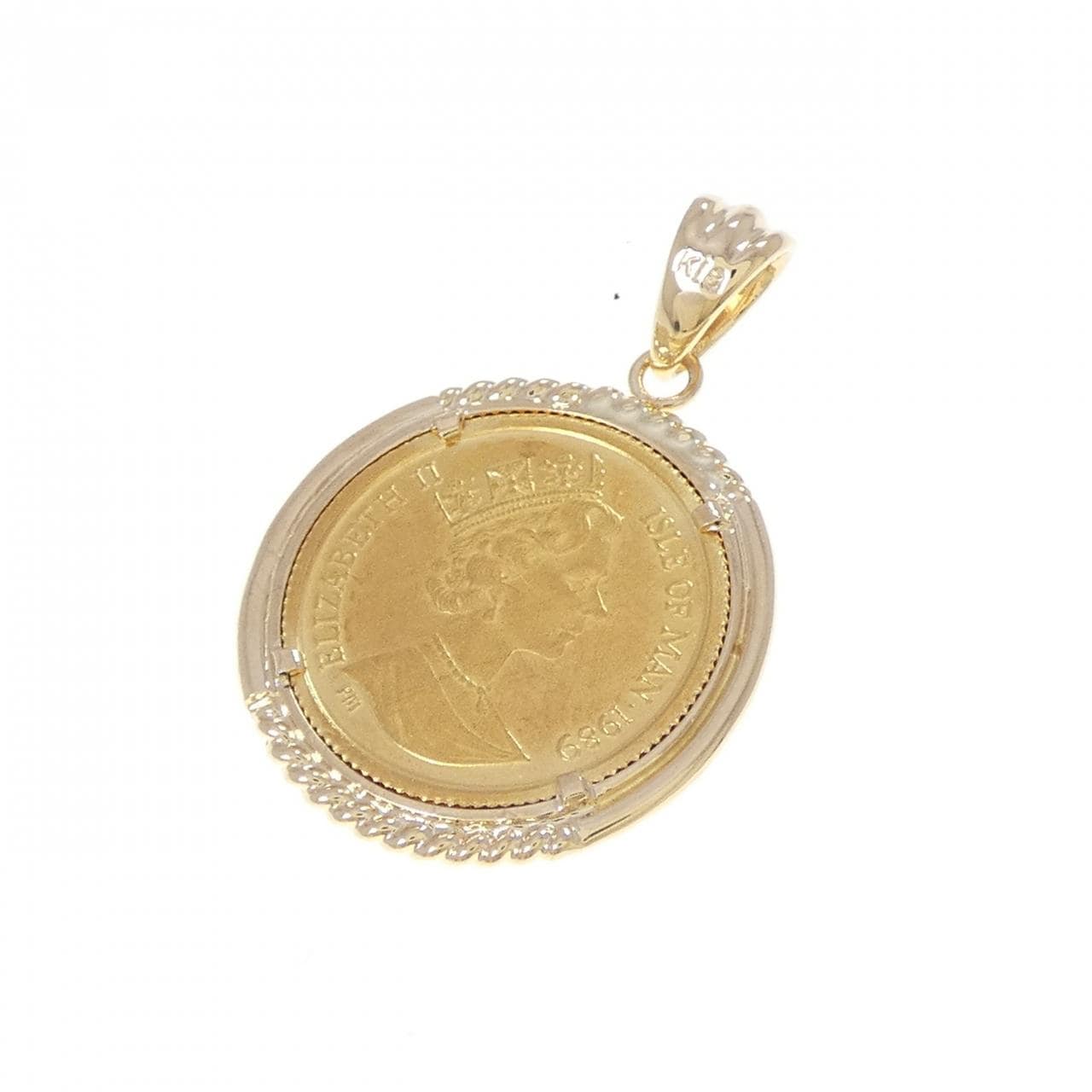 K18YG(枠) コイン ペンダント