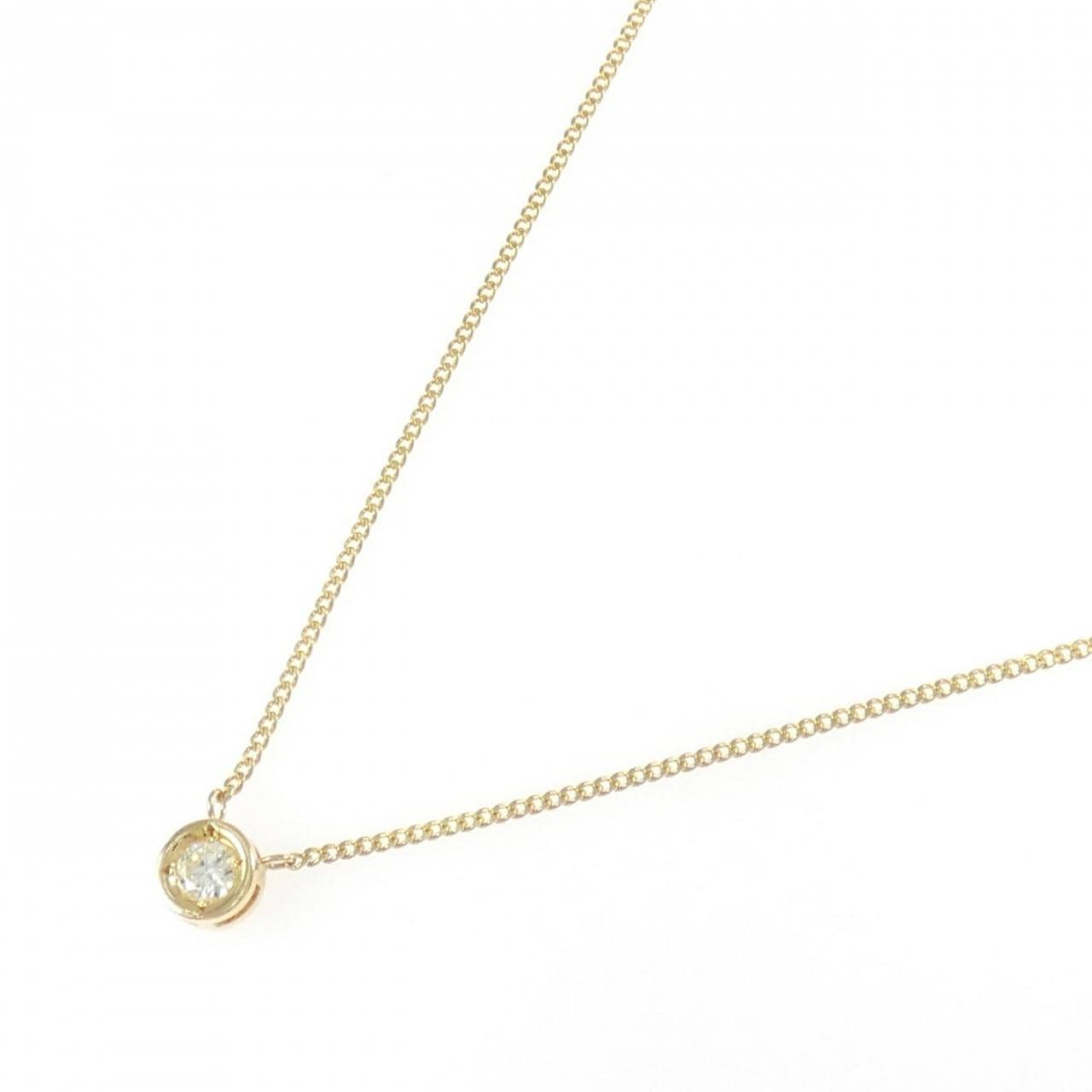 K18YG ソリティア ダイヤモンド ネックレス 0.16CT
