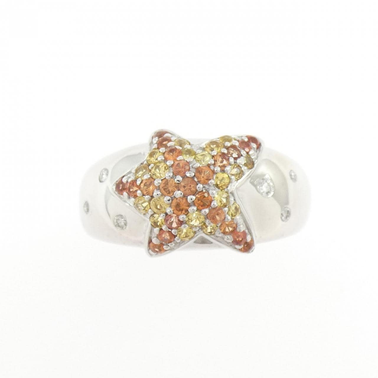 K18WG ヒトデ サファイヤ リング 0.56CT