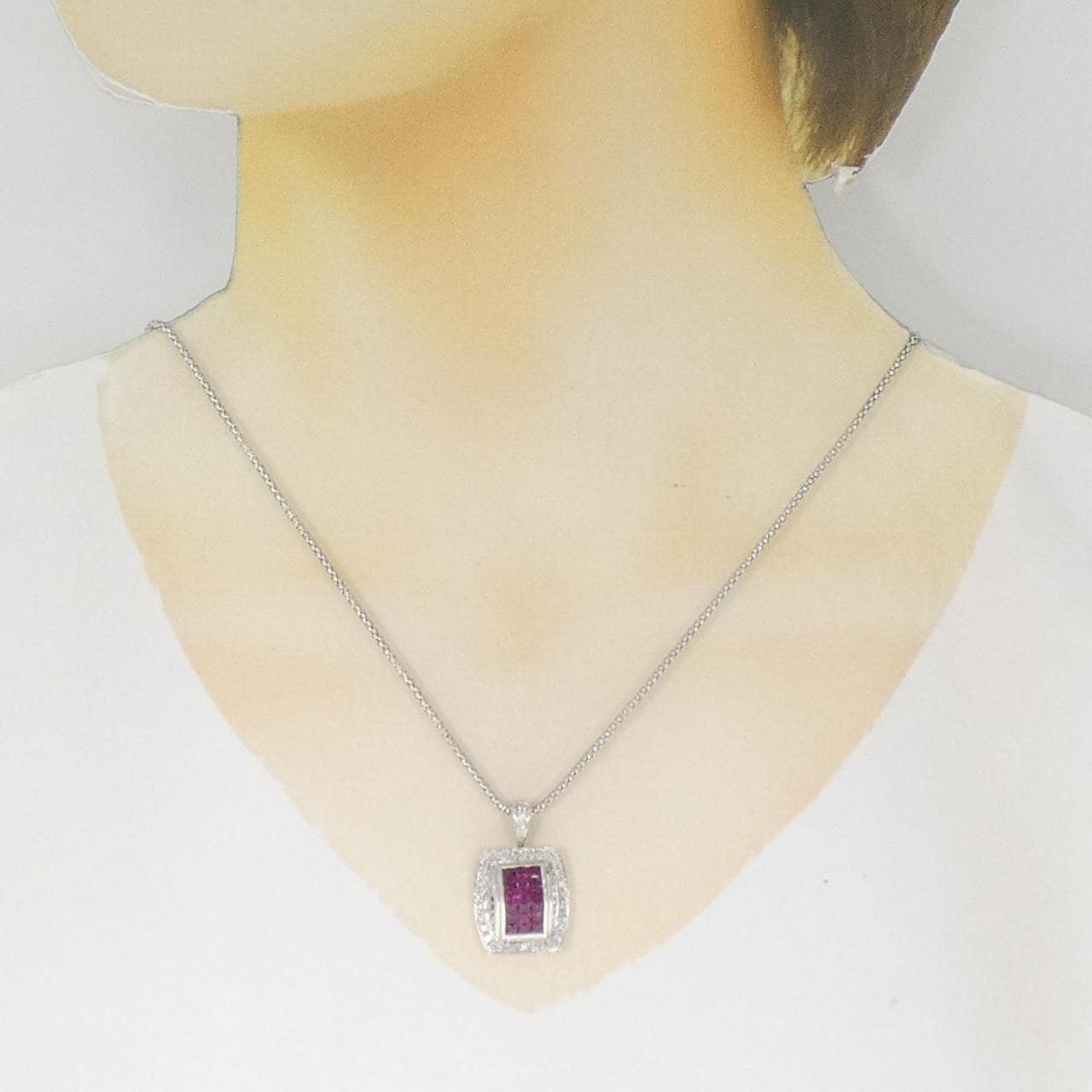 750WG Ruby Necklace 1.58CT