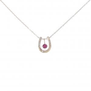 K18PG 2WAY ホースシュー ルビー ネックレス