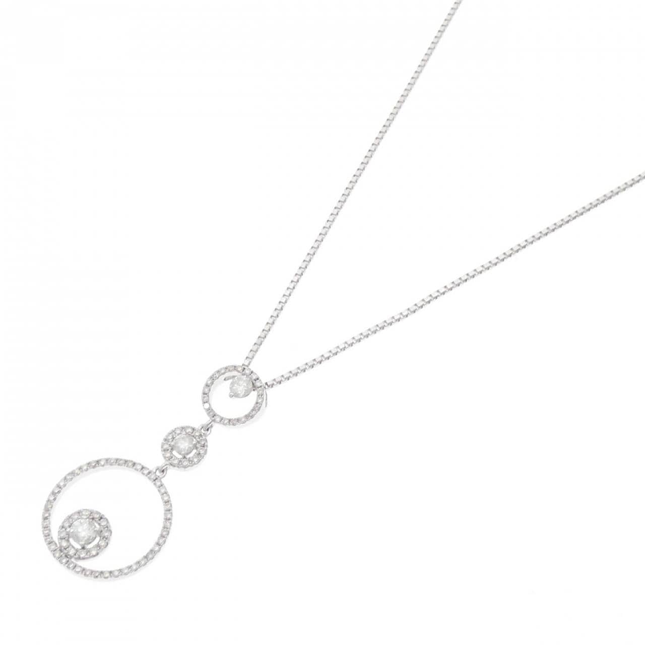 K18WG ダイヤモンド ネックレス 0.71CT