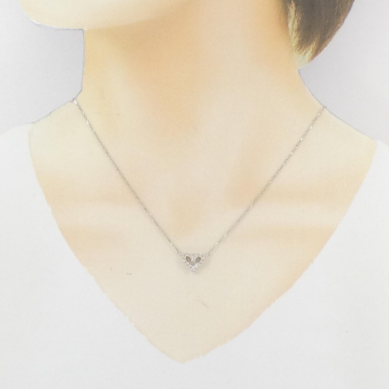 PT900/PT850 ハート ダイヤモンド ネックレス 0.30CT