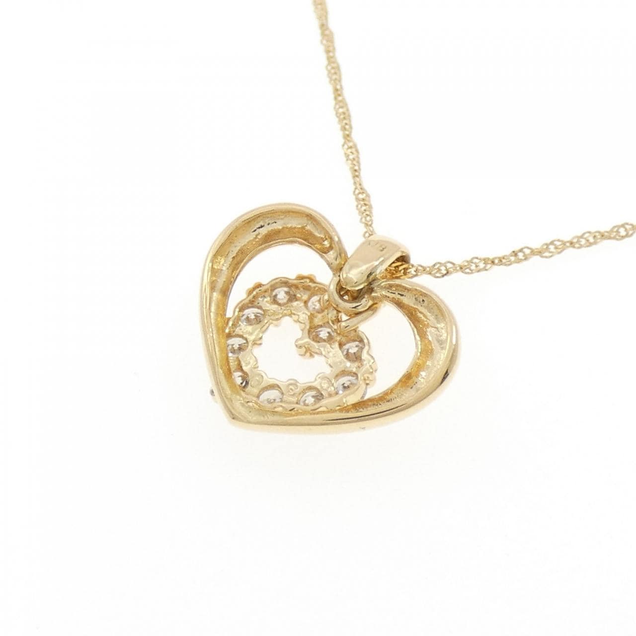 K18YG ハート ダイヤモンド ネックレス 0.30CT