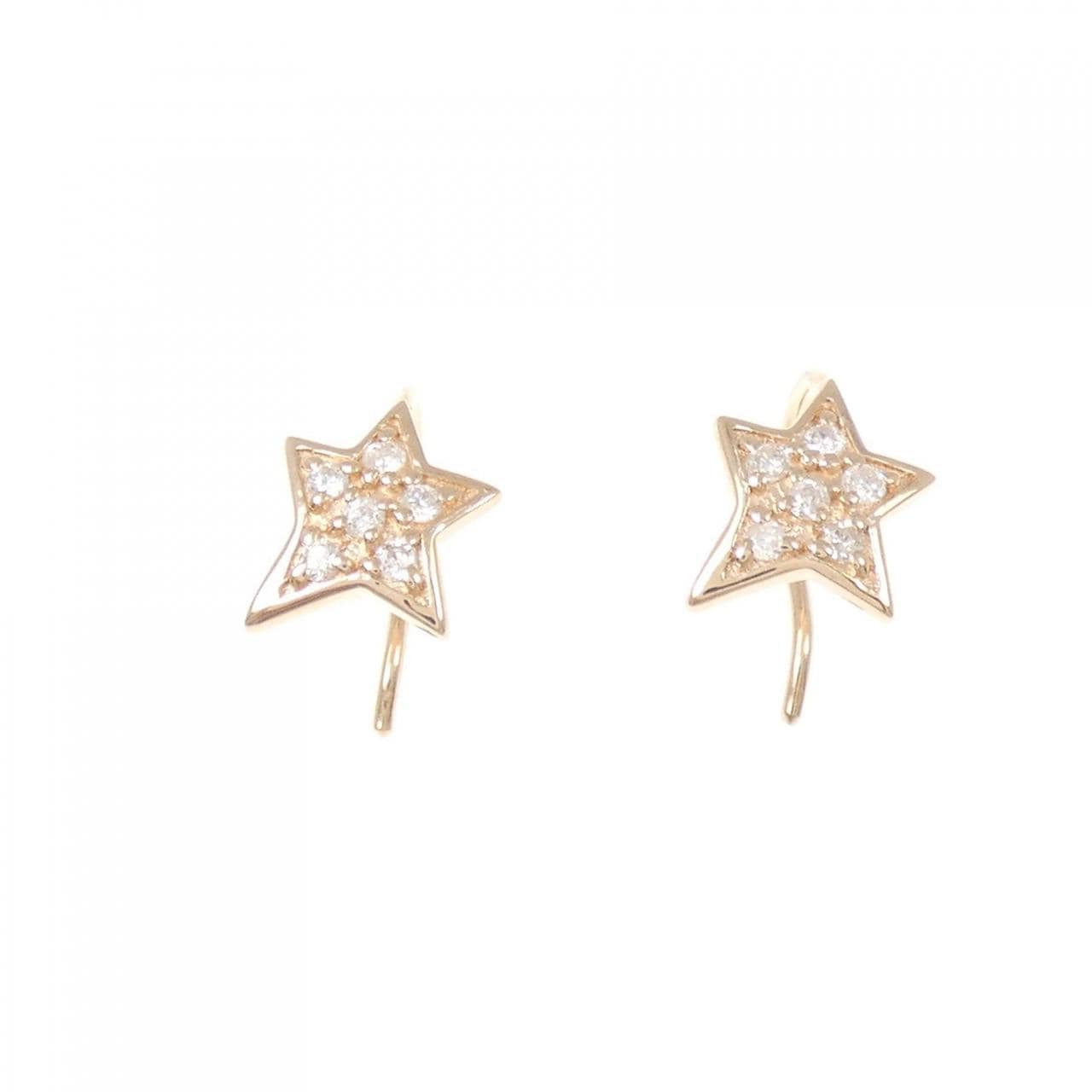 アガット スター ダイヤモンド ピアス 0.12CT