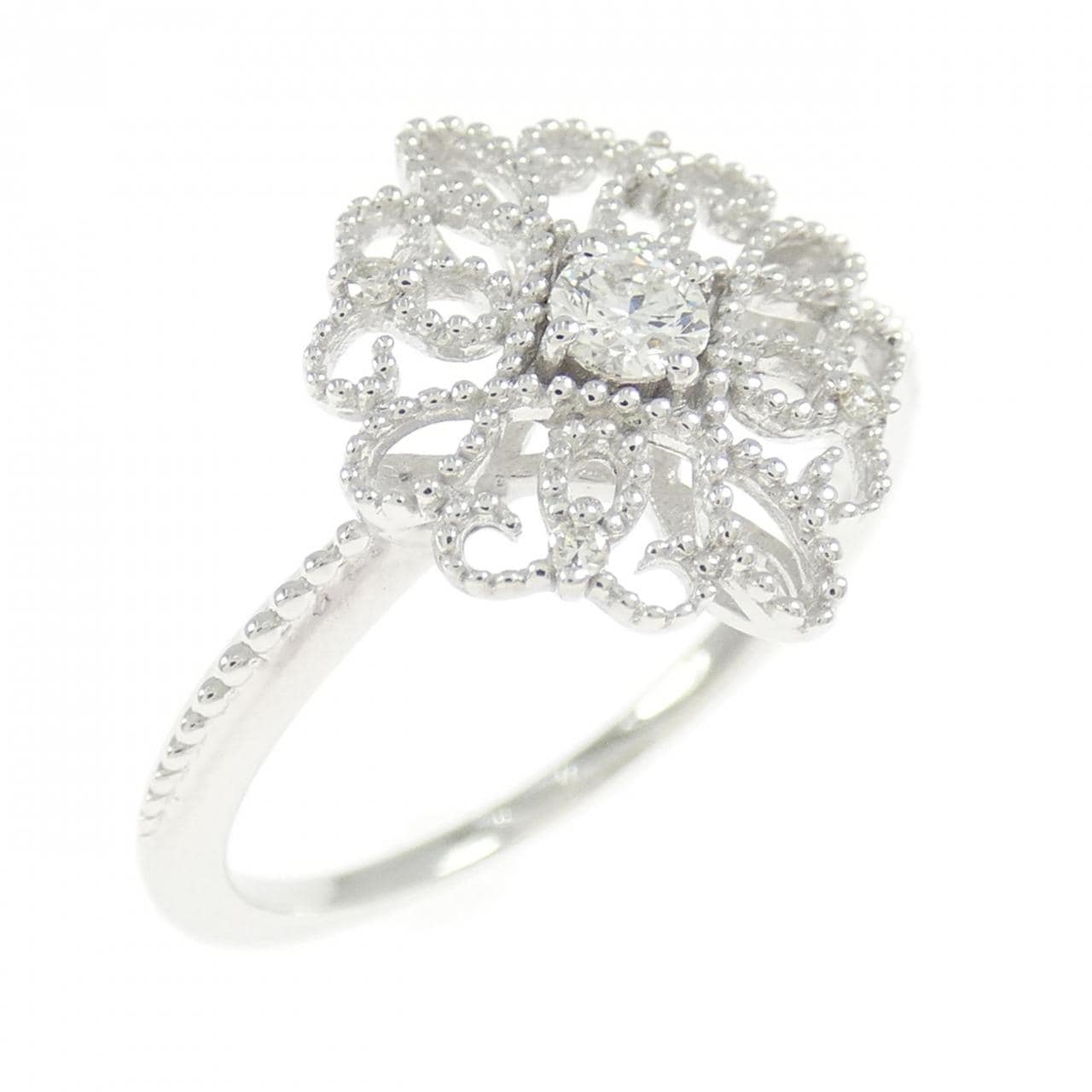 K18WG ダイヤモンド リング 0.12CT