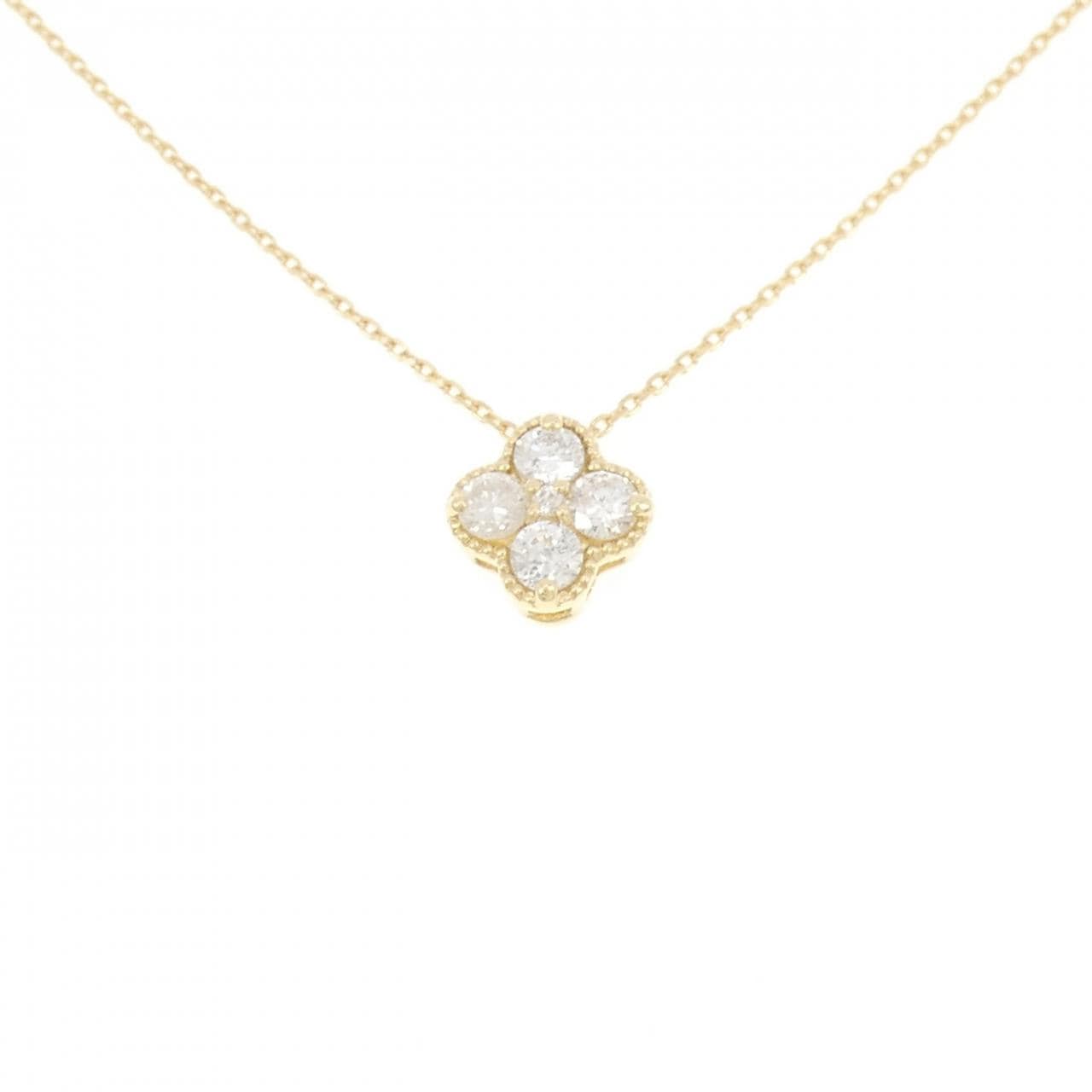 K18YG フラワー ダイヤモンド ネックレス 0.33CT