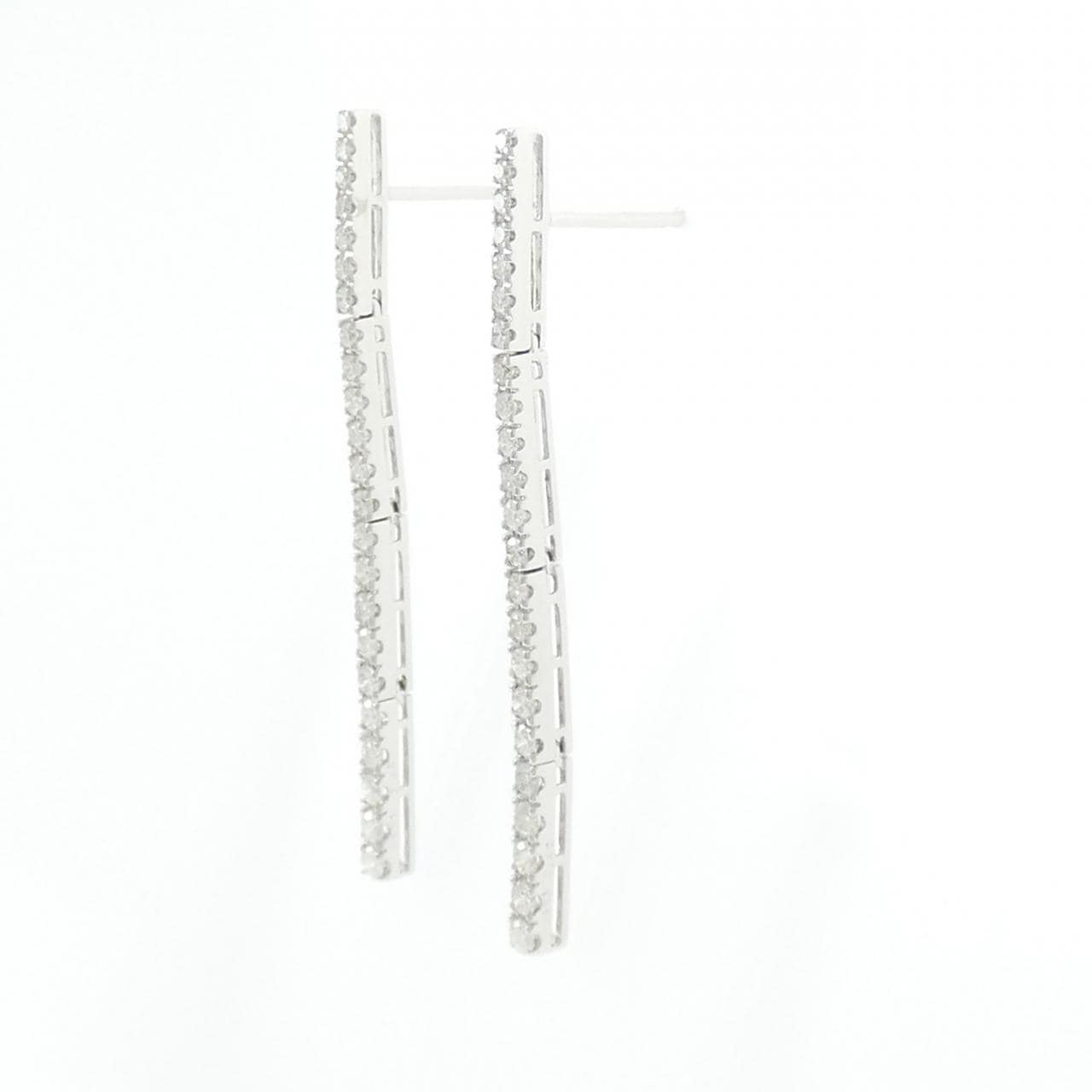K18WG ダイヤモンド ピアス 0.84CT