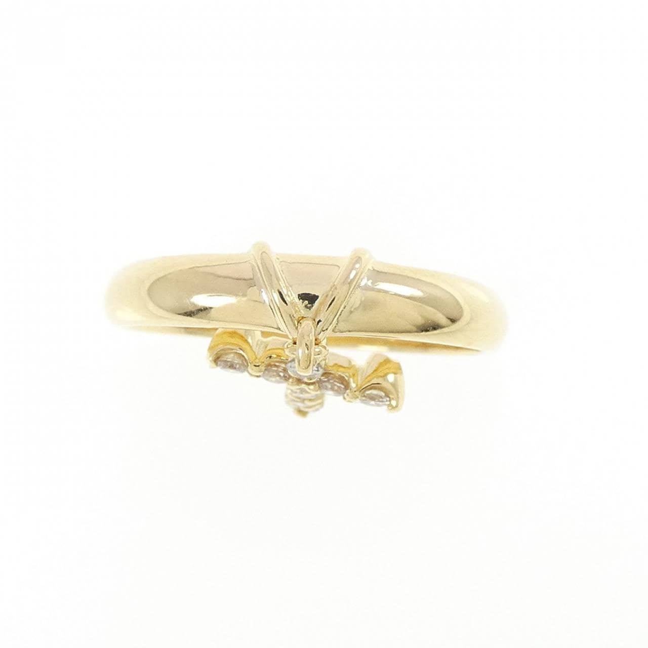 K18YG クロス ダイヤモンド リング 0.15CT