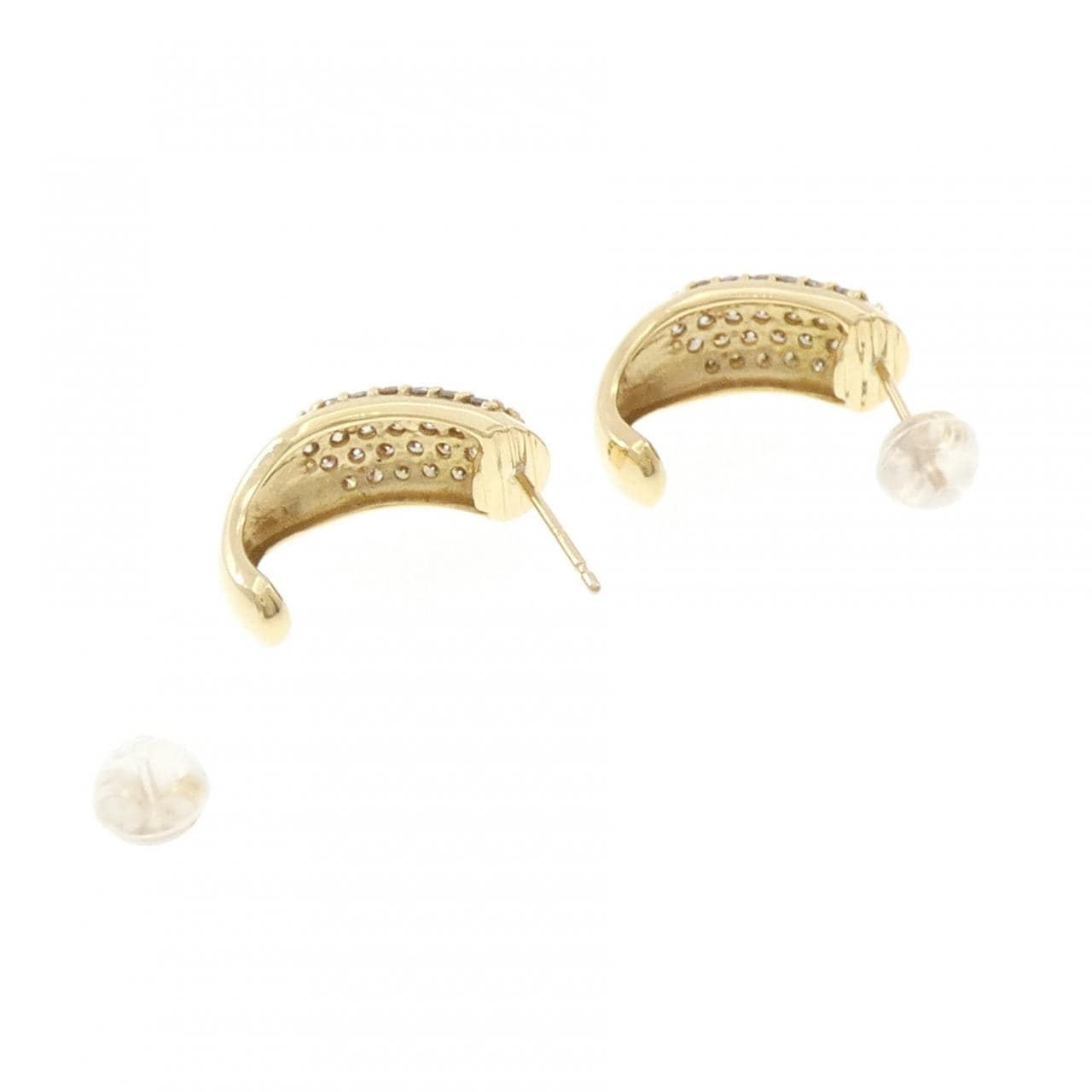 K18YG パヴェ ダイヤモンド ピアス 1.00CT