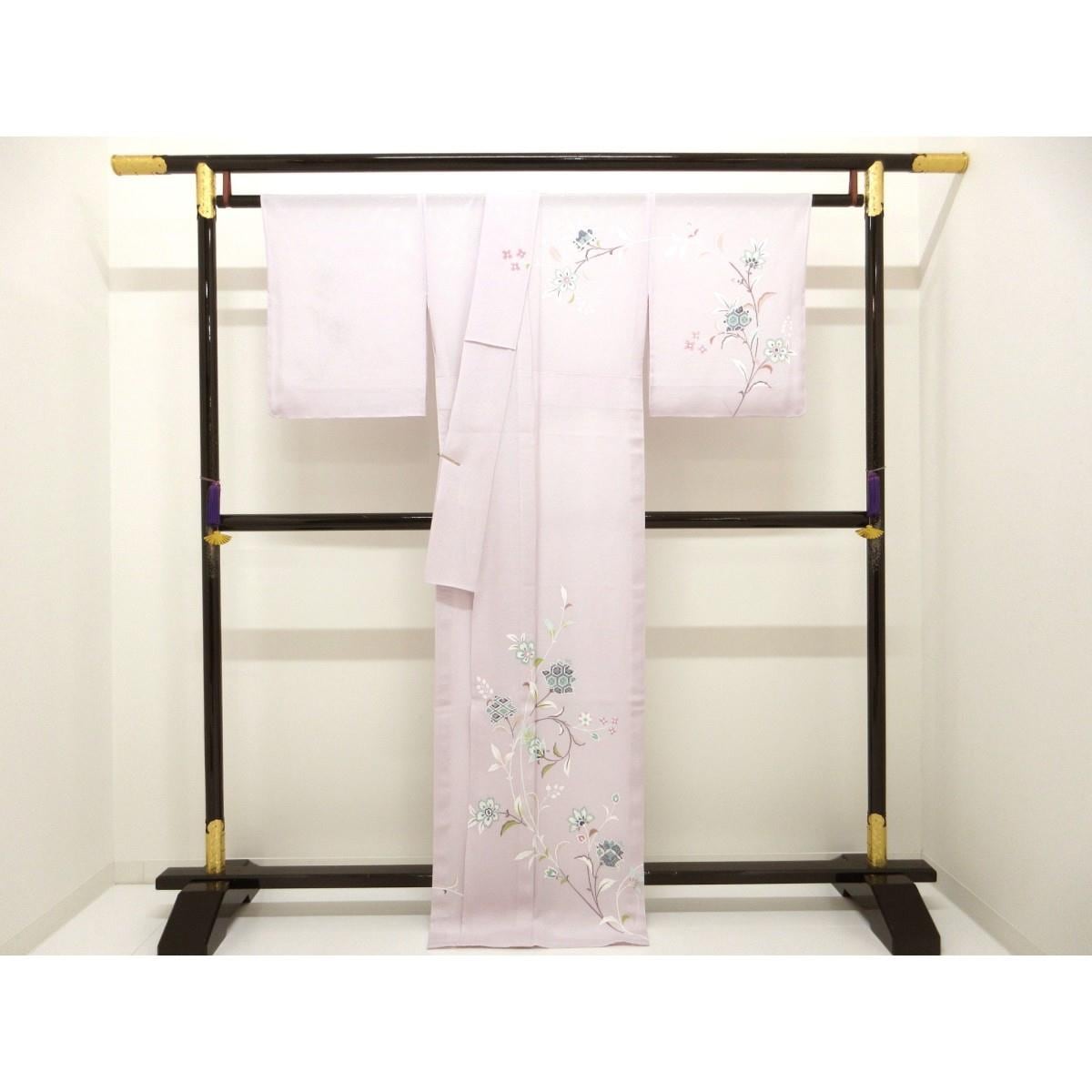 【未使用品】単衣　駒絽訪問着　友禅銀彩加工