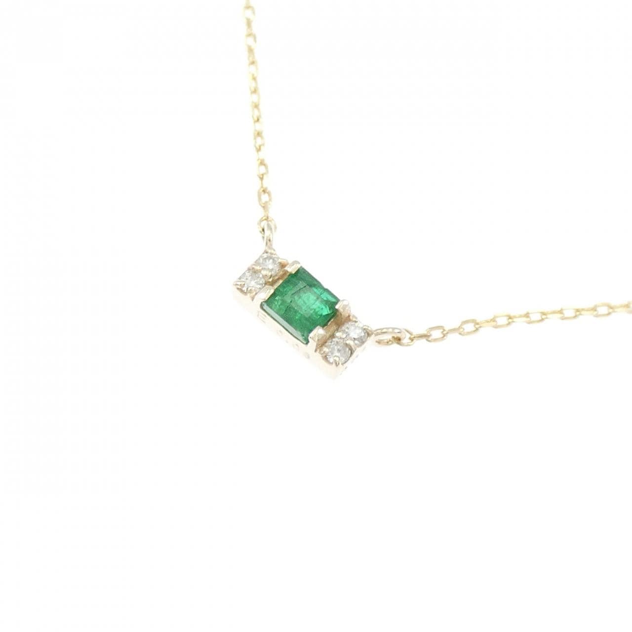 K10YG Emerald Necklace 0.08CT