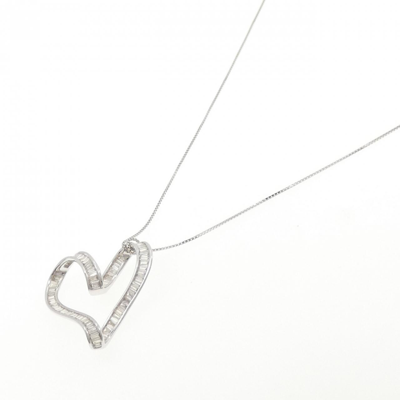 K18WG Heart Diamond Necklace 1.25CT