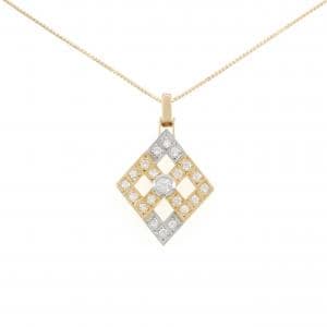 K18YG/PT900 ダイヤモンド ネックレス 0.10CT